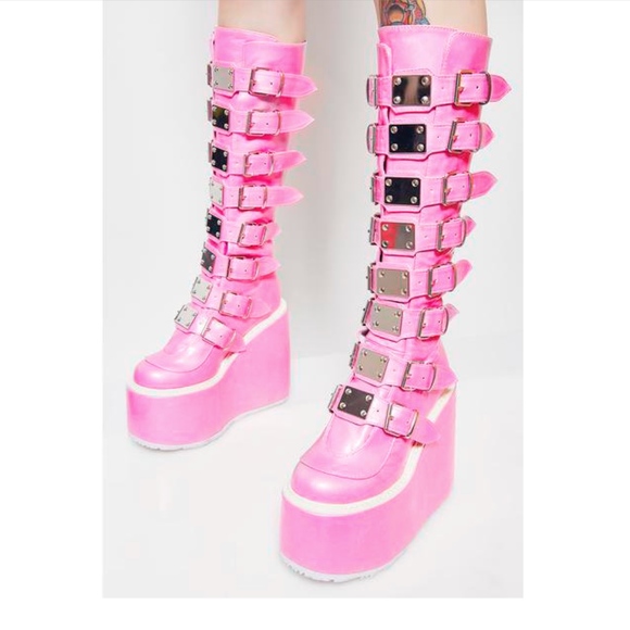 Dolls Kill Shoes - SWEETER THAN EVA TRINITY BOOTS Demonia x DollsKill
